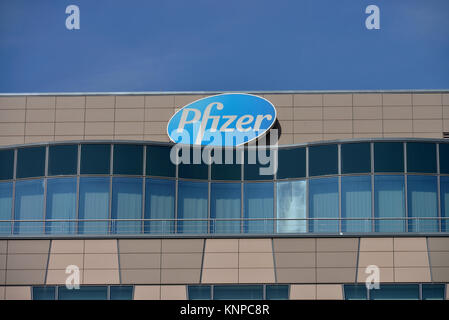 Pfizer, Potsdamer Platz, Tiergarten, Mitte, Berlin, Deutschland, Potsdamer Platz, Tiergarten, Mitte, Deutschland Stockfoto