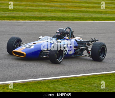 Peter Thompson, Brabham-Ford BT 21, Formel 3, F3, Goodwood 74th Mitgliederversammlung, 74th Meeeting, 74 Mitglieder Meeeting, Autos, Chris McEvoy, Stromkreis rac Stockfoto