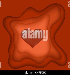 Herz schneiden Unscharf Muster Stock Vektor