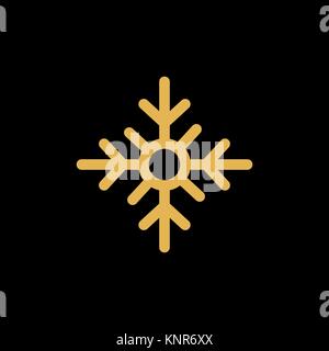 Schneeflocke einfachen Stil flachbild Symbol vektor Illustration. Stock Vektor