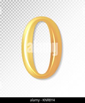 Vector3d matt Goldenen Zahl Sammlung - null, null, 0. Eps 10 mit Mesh. Stock Vektor