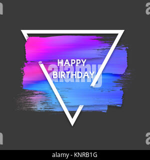 Motivation Dreieck aquarell Schlaganfall Poster. Alles Gute zum Geburtstag. Zitat typografische Poster. Stockfoto