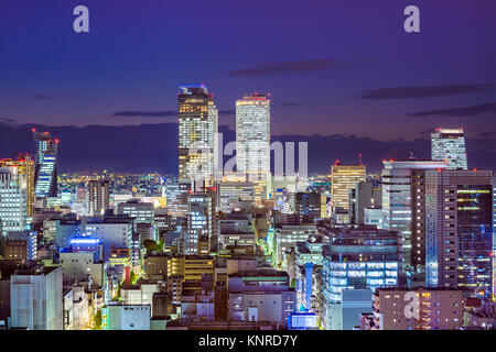 Nagoya, Aichi, Japan Skyline bei Nacht. Stockfoto