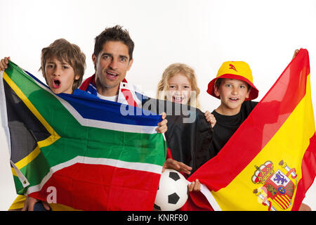 Fussballfans aus Verscheidenen Laendern Stockfoto