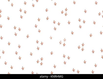 Nahtlose Repeat Pattern mit Hand gezeichnet kleinen Blüten in Pastelltönen orange auf grauem Hintergrund. Vector Illustration Stock Vektor