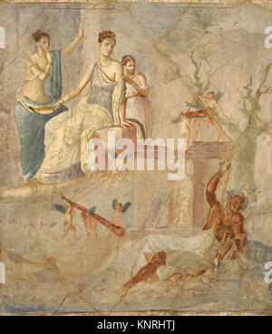 Römischen Fresko und Omphale Heracle. 1-79 AD. Dritten pompejanischen Stil. Pompeji. Nationalen Archäologischen Museum. Neapel. Italien. Stockfoto