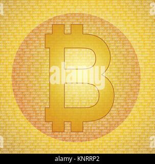 Bitcoin Symbol auf die abstrakte digitale Hintergrund-Vektor Stock Vektor