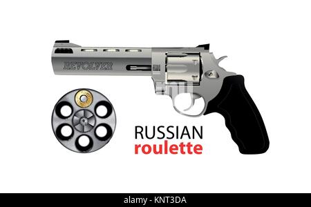 Revolver - russisches roulette Spiel - Risiko Konzept - Lager Abbildung Stock Vektor