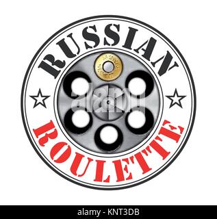 Revolver - russisches roulette Spiel - Risiko Konzept - Lager Abbildung Stock Vektor