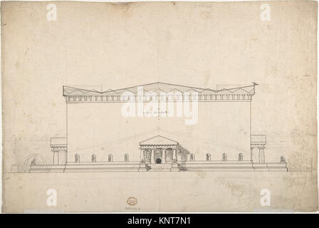 Design für die Ecke einer Dekoration (recto); Skizze der monumentalen Gebäude mit vier Temple-Front Eingänge (verso) MET DP 807107 335657 Stockfoto