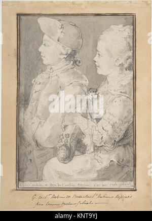 Germain-Augustin und Rose de Saint-Aubin, gezeichnet von ihrem Onkel MET DP 808115 339743 Stockfoto