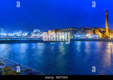 Liverpool Albert Dock Weihnachtsdekorationen 2017 Stockfoto