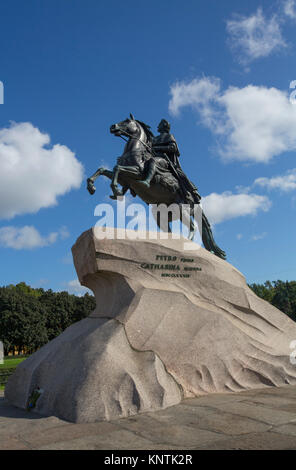 Der Bronzene Reiter Denkmal, St Petersburg, UNESCO-Weltkulturerbe, Russland Stockfoto