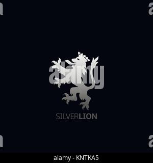 Silver Lion Symbol Stock Vektor