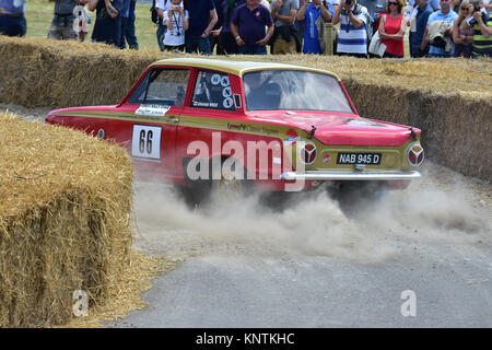 Simon Wallis, Ford Lotus Cortina, NAB945D, Goodwood Festival der Geschwindigkeit, 2014, 2014, Autosport, Autos, Oldtimer, berühmten Autos, Festival der Geschwindigkeit, Fo Stockfoto