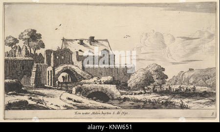 Eine Wassermühle in der Nähe von St. Denis MET DP 825035 380689 Artist: Reinier Nooms, genannt Zeeman, Niederländisch, Amsterdam Ca. 1623?1664 Amsterdam, eine Wassermühle in der Nähe von St. Denis, 17. Jahrhundert, das Ätzen; zweite Zustand, Blatt: 6 7/16 x 10 1/2 in. (16,3 x 26,7 cm). Das Metropolitan Museum of Art, New York. Rogers Fund 1920 (20.24.24) Stockfoto