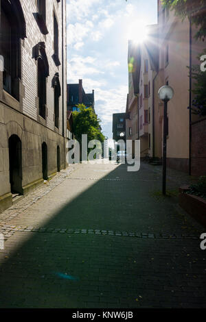 Stadt Straße Gasse Ulm Morgen Sonnenaufgang Stockfoto