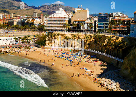 Spanien Benidorm: West Beach Stockfoto