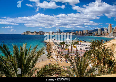 Spanien Benidorm: West Beach Stockfoto