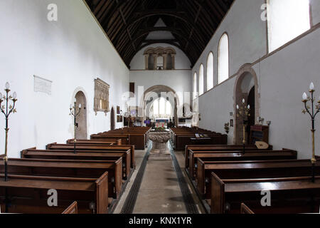 Innenraum von St. Laurentius Kirche, Schloss Steigende, Norfolk, Großbritannien - 13. Dezember 2015 Stockfoto