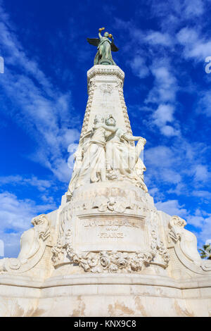 Denkmal du Centenaire de la Réunion de Nice à la France, Statue de la Ville du schönes Denkmal, Promenade des Anglais, Nizza, Côte d'Azur, Frankreich Stockfoto