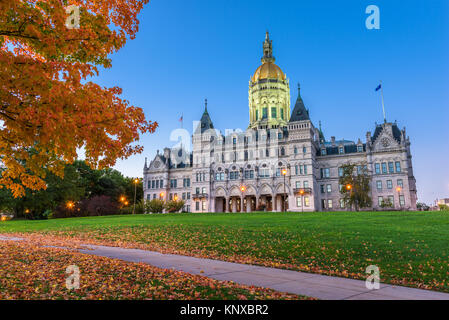 Connecticut State Capitol in Hartford, Connecticut, USA im Herbst. Stockfoto