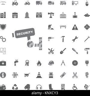 Sicherheit Kamera Symbol. Bau- und Tools Vector Icons einstellen. Stock Vektor
