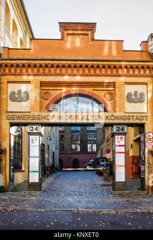 Berlin, Prenzlauerberg, ehemaligen Königstadt Brauerei. Ansässige Unternehmen Formblatt Co-operative & kaufen Gebäude im Jahr 2003. Jetzt umgebaut, renoviert Stockfoto