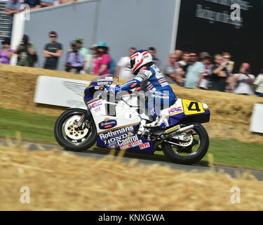 Freddie Spencer, Honda NSR 500, Goodwood FoS 2015, 2015, Classic, Unterhaltung, furchtlos, Festival der Geschwindigkeit, Flach heraus, FoS, Freddie Spencer, Goodwood, Stockfoto