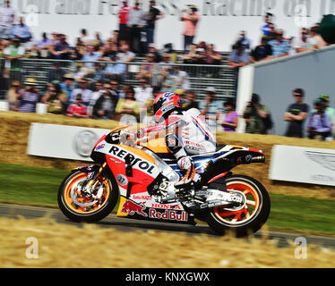 Casey Stoner, Honda RC 213 V, Goodwood FoS 2015, 2015, Casey Stoner, Klassik, Unterhaltung, furchtlos, Festival der Geschwindigkeit, Flach heraus, FoS, Goodwood, Goodw Stockfoto