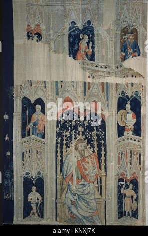 Dieser Wandteppich zeigt entweder Alexander den Großen oder Hector von Troja als Teil der Serie Nine Heroes, die heroische Figuren und historische Szenen der Textilkunst veranschaulicht. Stockfoto