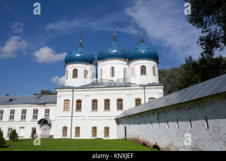 Kreuzerhöhung Kathedrale, Kloster Yuriev, UNESCO-Weltkulturerbe, Weliki Nowgorod, Novgorod oblast, Russland Stockfoto