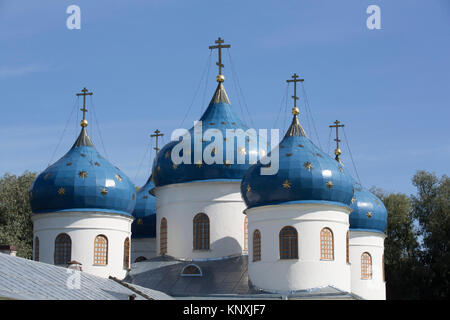 Kreuzerhöhung Kathedrale, Kloster Yuriev, UNESCO-Weltkulturerbe, Weliki Nowgorod, Novgorod oblast, Russland Stockfoto