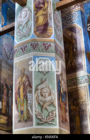 Fresken, Dom, St. Antonius Kloster, UNESCO-Weltkulturerbe, Weliki Nowgorod, Novgorod oblast, Russland Stockfoto