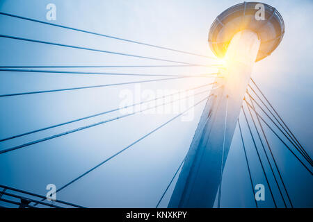 Anzeigen von chifeng Brücke - Wahrzeichen von Tianjin, China. Stockfoto