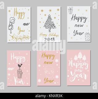 Frohe Weihnachten Designset Schriftzug. Stock Vektor