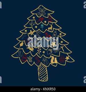 Frohe Weihnachten Designset Schriftzug. Stock Vektor