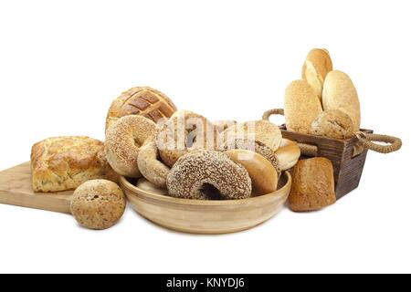 Sortiment von frisch gebackenem Brot Stockfoto