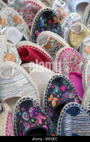 Espadrilles Schuhe, Bayonne, Baskenland, Frankreich Stockfoto