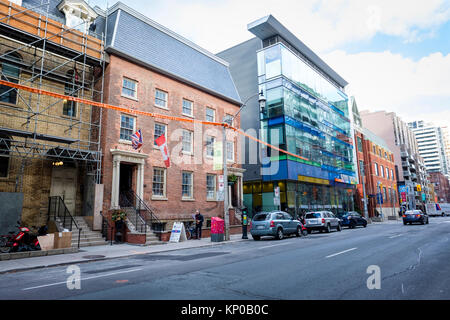 Toronto's erster Post, 1834 Post, Toronto, zuvor eine britische Royal Mail Abteilung in Kanada, und George Brown College. Stockfoto