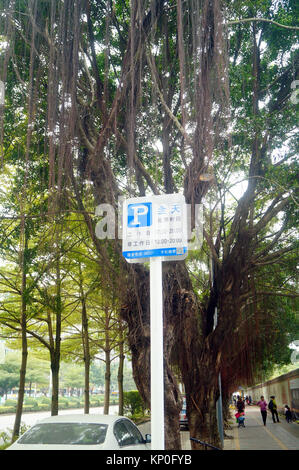 Shenzhen, China: Parkplatz Pkw-Maut Zeit Werbung Anzeige Stockfoto