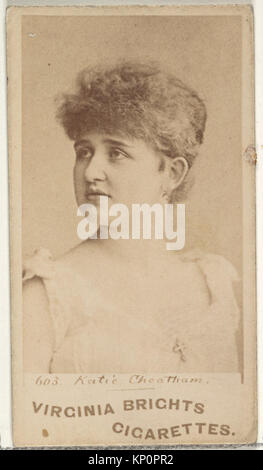 Fotokarte mit Katie Cheatham aus der Schauspielerserie (N45, Typ 1) für Virginia Brights Zigaretten, Teil von Sammlerzigaretten aus dem frühen 20. Jahrhundert. Stockfoto