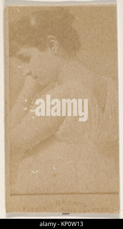 Diese Zigarettenkarte zeigt Evelyn Osanville, Teil der Schauspielerserie und zeigt eine Porträtillustration für Sammlerzwecke. Stockfoto