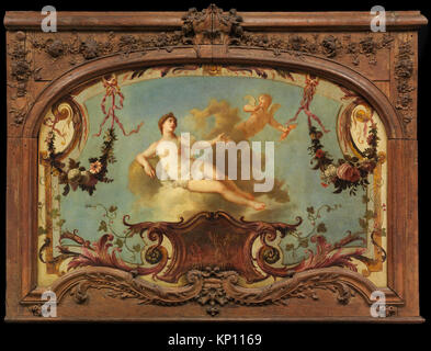 Allegorische Malerei eines französischen Künstlers aus dem frühen 18. Jahrhundert. Öl auf Leinwand auf Eiche montiert, Leinwandgröße 33 3/4 x 52 1/2 Zoll, Rahmengröße 46 5/8 x 63 x 4 3/4 Zoll Geschenk von J. Pierpont Morgan an das Metropolitan Museum of Art, New York, 1906. Stockfoto
