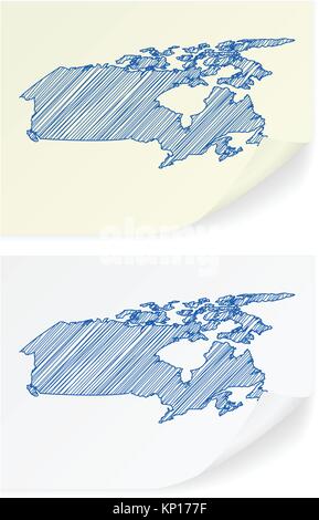 Kanada-Scribble-Karte auf einem weißen Hintergrund. Stock Vektor