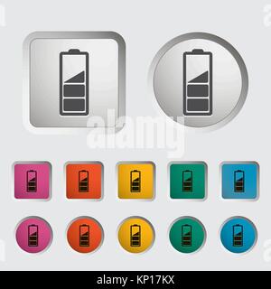 Aufladen der Batterie, einzelnes Symbol. Stock Vektor