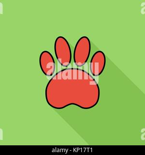 Paw Flachbild-Symbol Stock Vektor