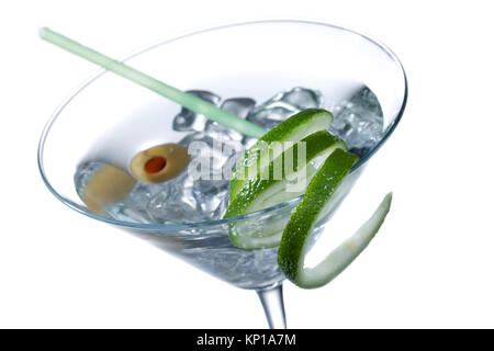 Wodka in ein Martini Glas Stockfoto