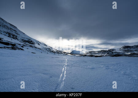 Skitouren in Schwedisch Lappland, in Kebnekaise massiven Bergkette. Schweden, Europa Stockfoto