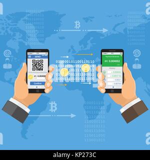 Crypto Währung bitcoin Technologie Konzept Stock Vektor